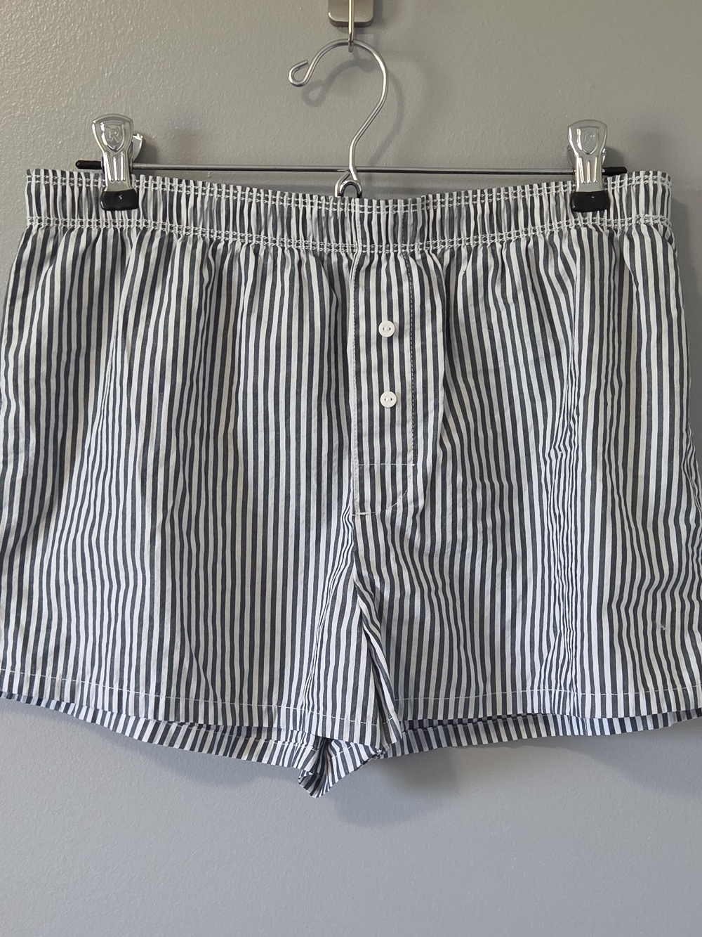 Victoria's Secret Green and White Striped Sleep Boxer Shorts Elastic Waist S